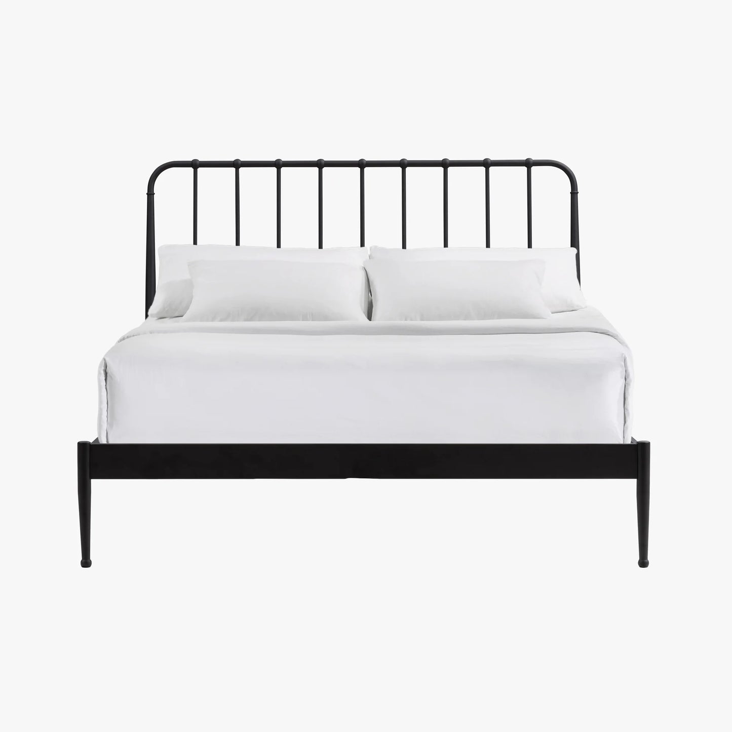 Metal Beds - Farmhouse Queen Metal Bed - Matte Black