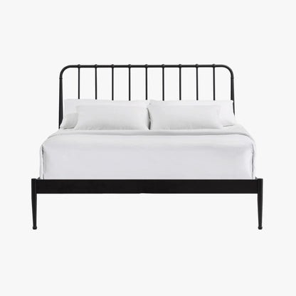 Metal Beds - Farmhouse Queen Metal Bed - Matte Black