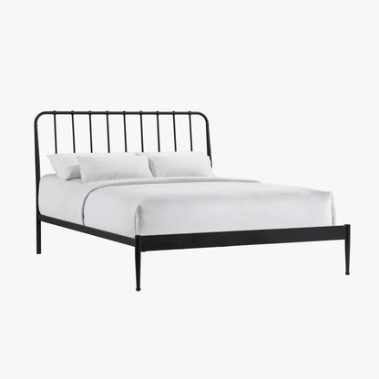 Metal Beds - Farmhouse Queen Metal Bed - Matte Black