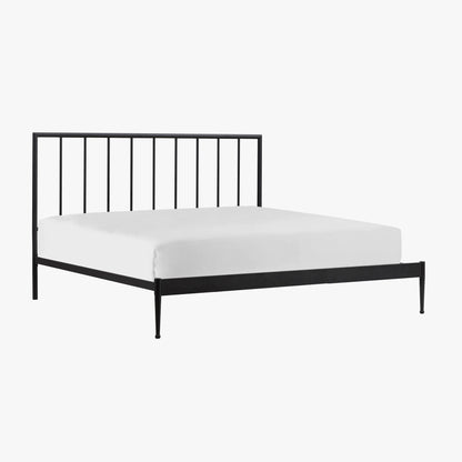 Metal Beds - Modern King Metal Bed - Matte Black