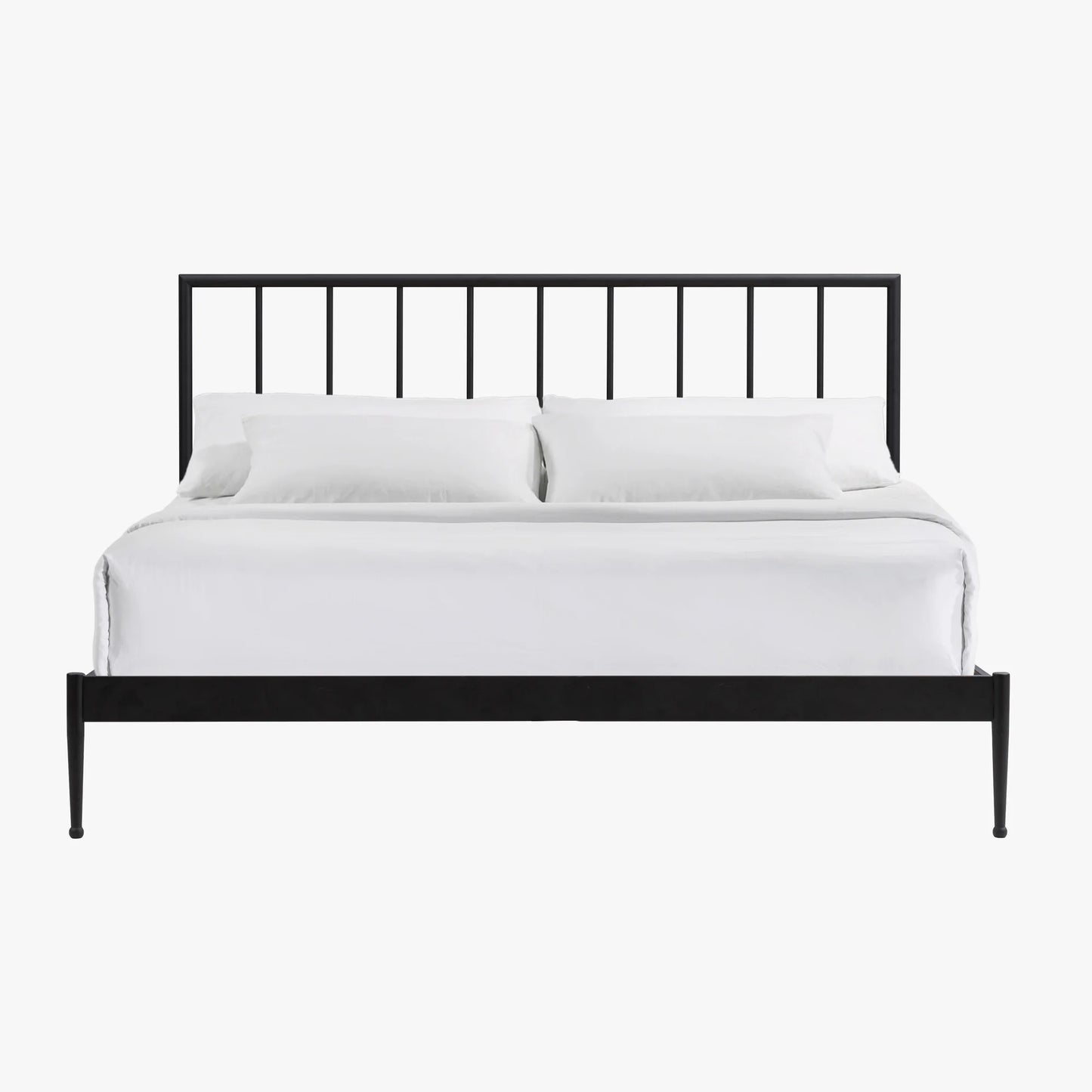 Metal Beds - Modern King Metal Bed - Matte Black