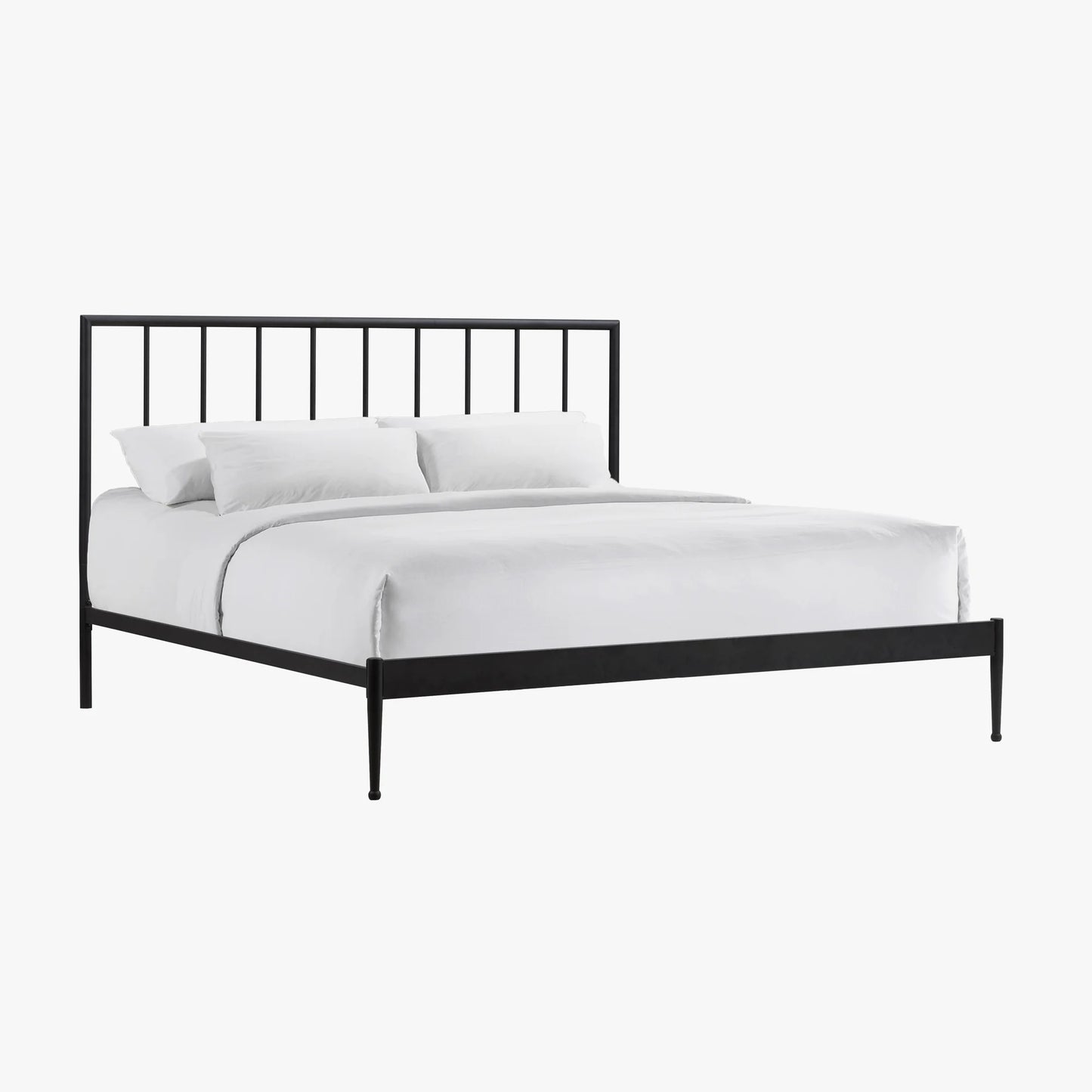 Metal Beds - Modern King Metal Bed - Matte Black