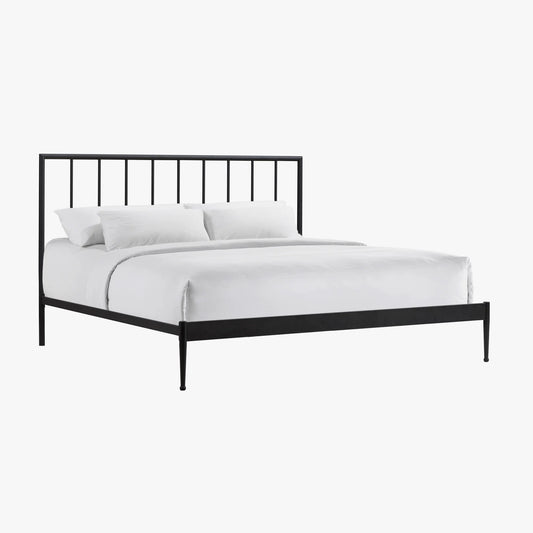 Metal Beds - Modern King Metal Bed - Matte Black