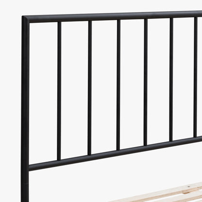 Metal Beds - Modern Queen Metal Bed - Matte Black