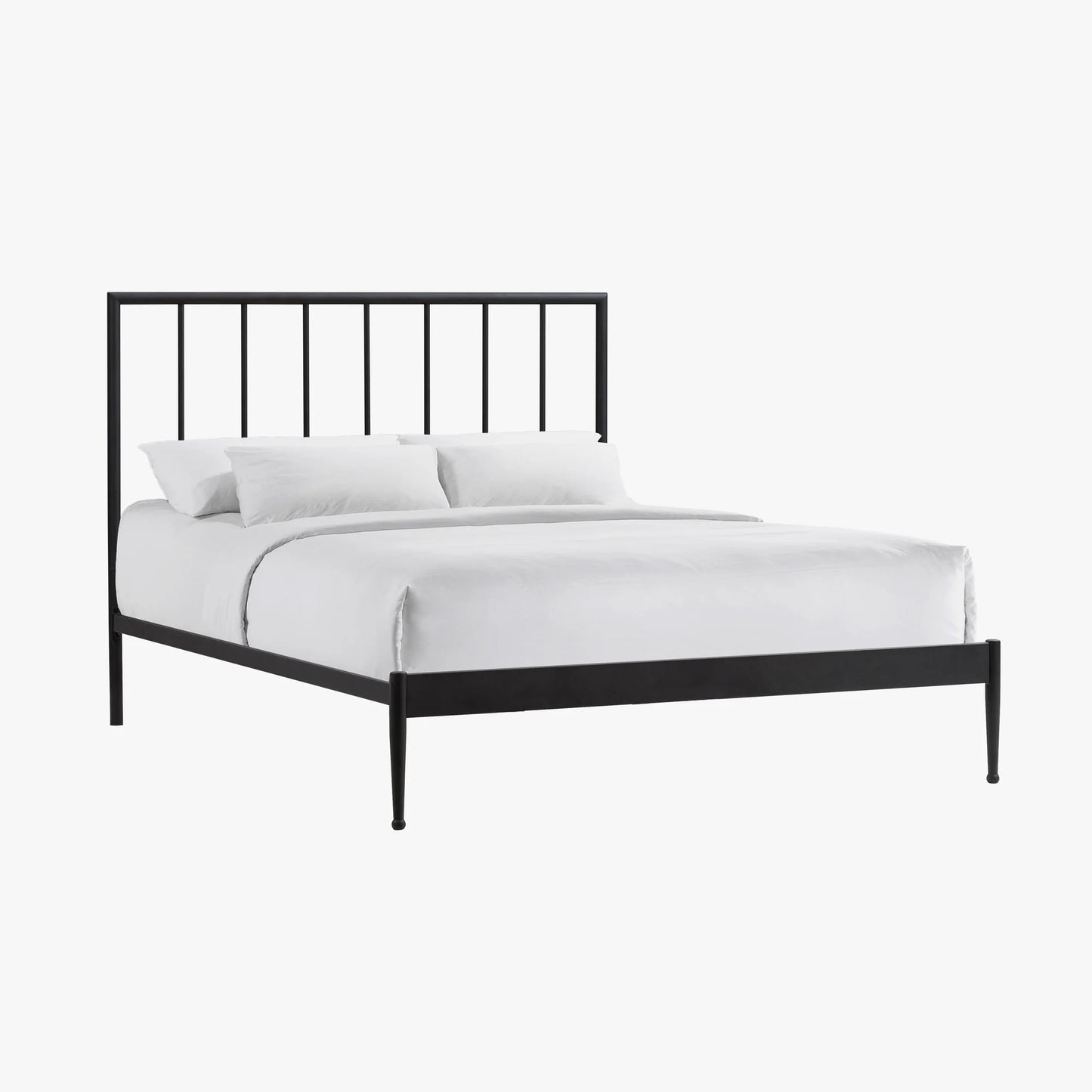 Metal Beds - Modern Queen Metal Bed - Matte Black