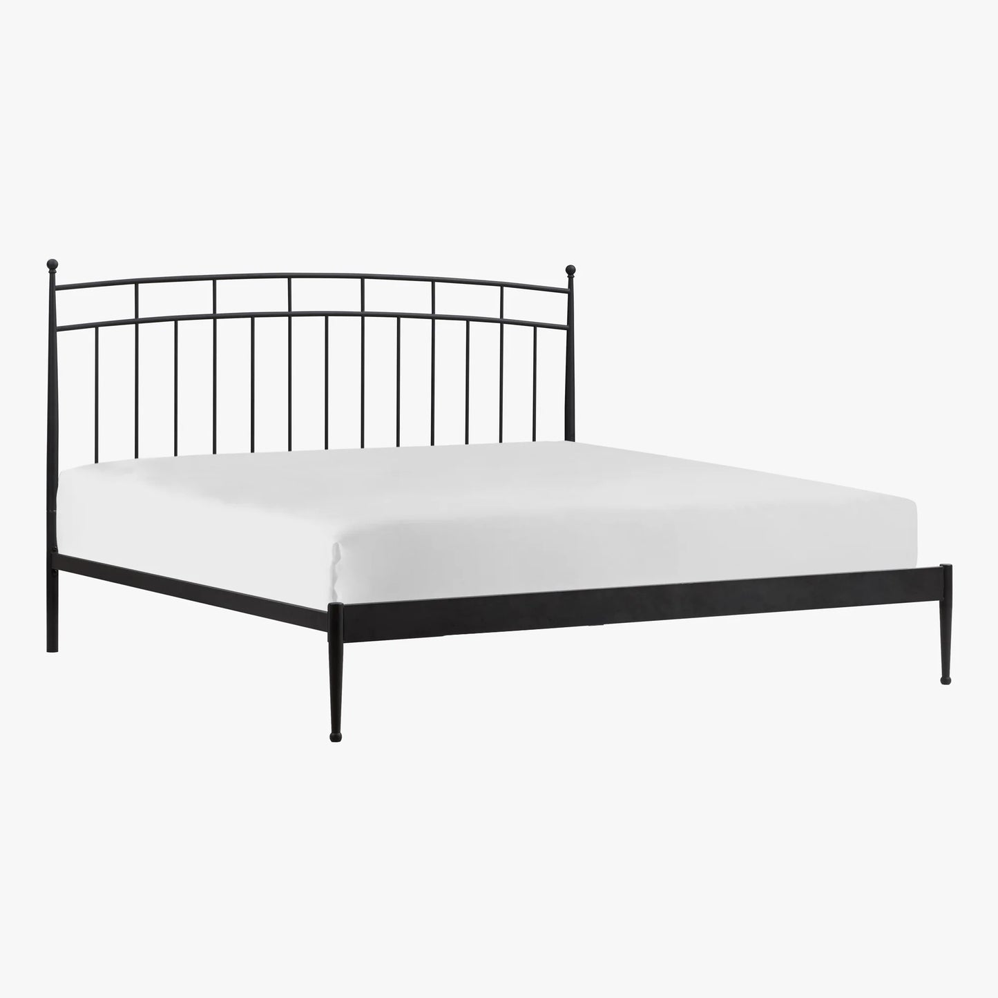 Metal Beds - Traditional King Metal Bed - Matte Black