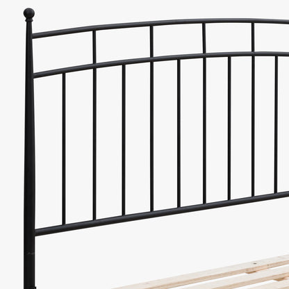 Metal Beds - Traditional King Metal Bed - Matte Black