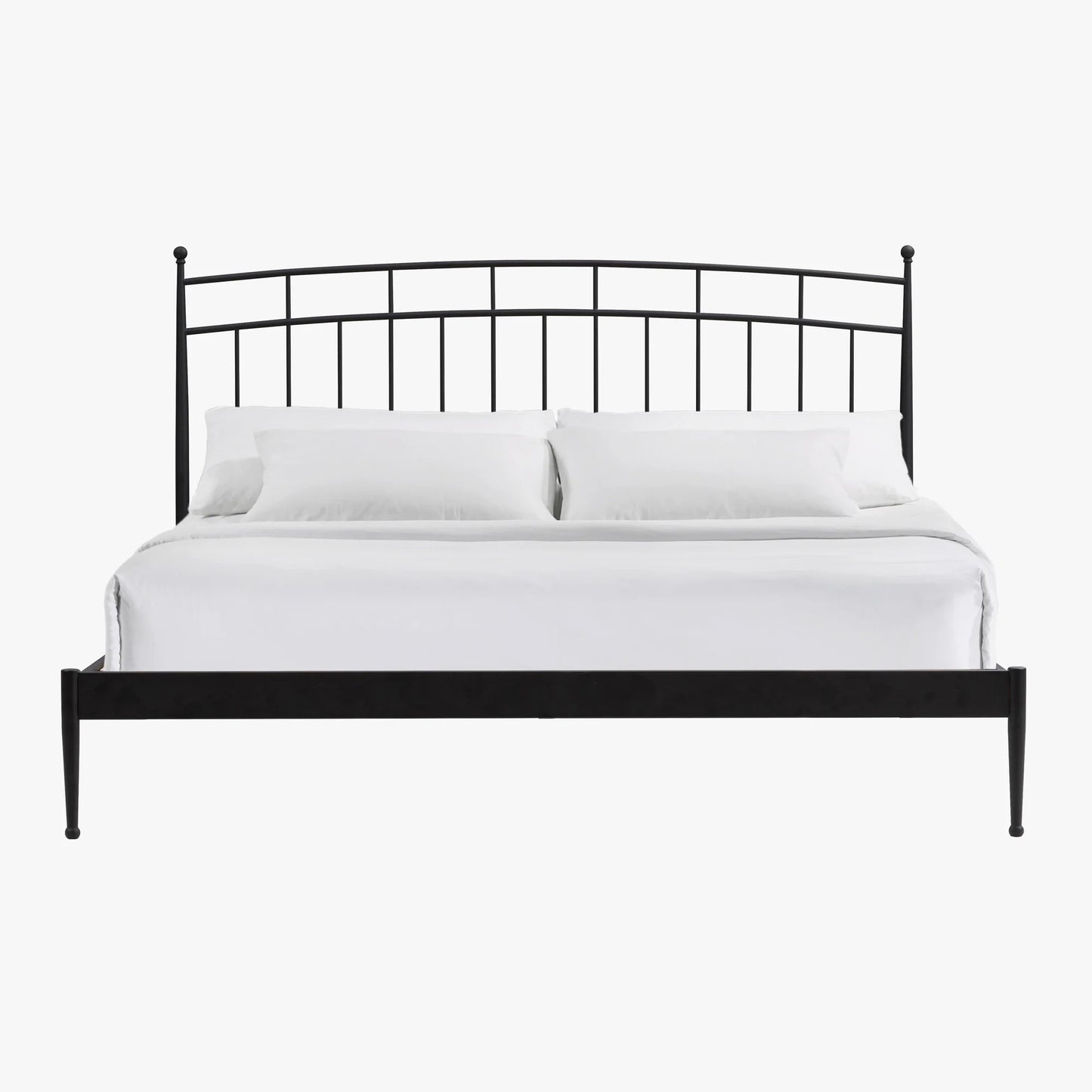Metal Beds - Traditional King Metal Bed - Matte Black