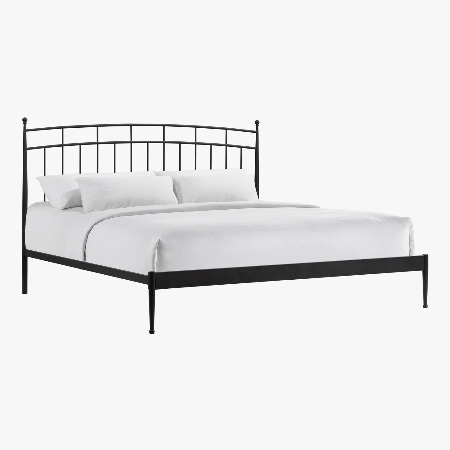 Metal Beds - Traditional King Metal Bed - Matte Black