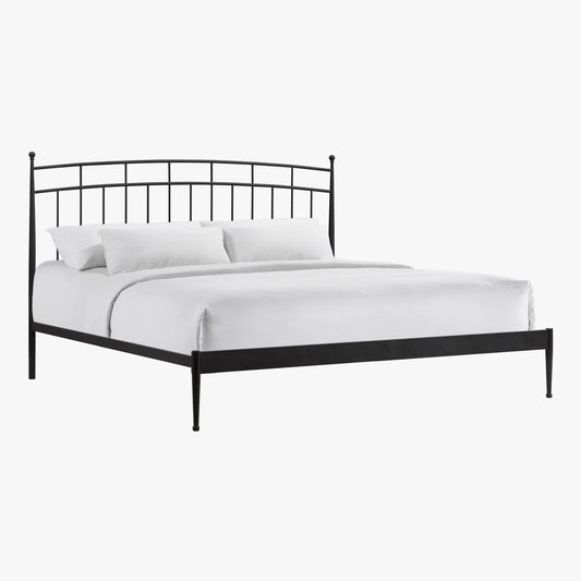 Metal Beds - Traditional King Metal Bed - Matte Black