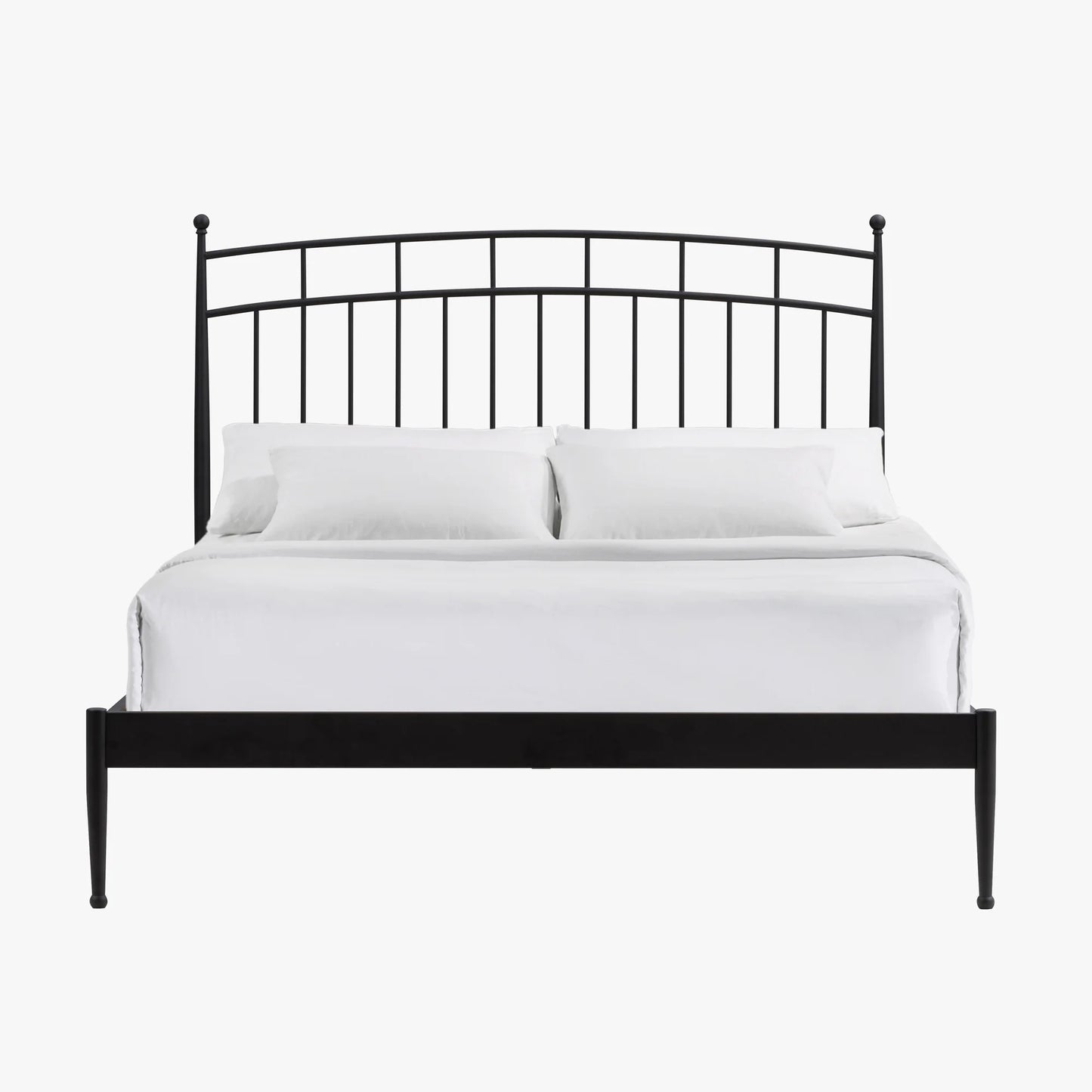 Metal Beds - Traditional Queen Metal Bed - Matte Black