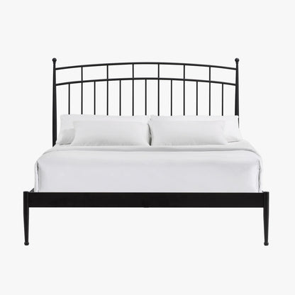 Metal Beds - Traditional Queen Metal Bed - Matte Black