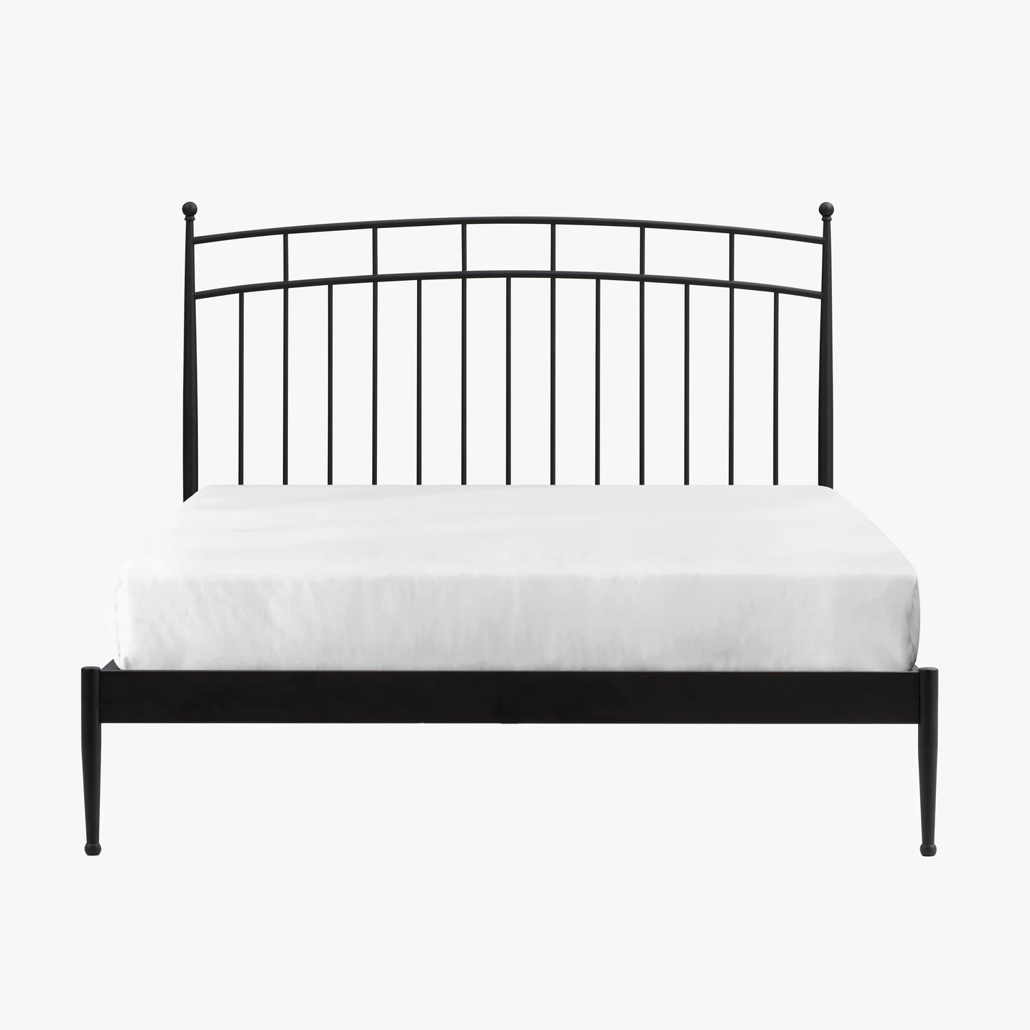 Metal Beds - Traditional Queen Metal Bed - Matte Black