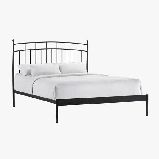 Metal Beds - Traditional Queen Metal Bed - Matte Black