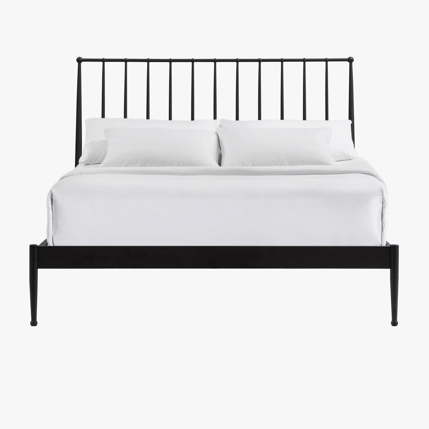 Metal Beds - Transitional Queen Metal Bed - Matte Black