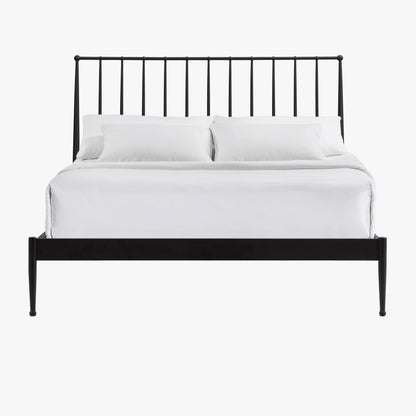 Metal Beds - Transitional Queen Metal Bed - Matte Black