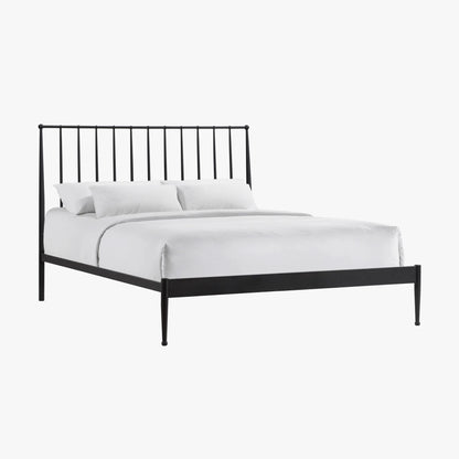 Metal Beds - Transitional Queen Metal Bed - Matte Black