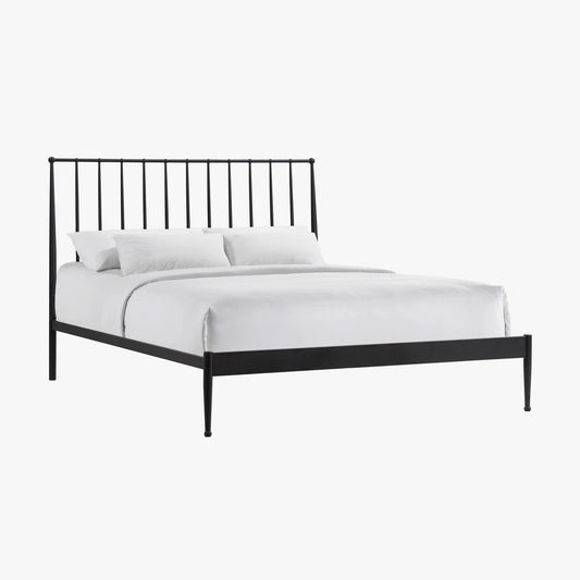 Metal Beds - Transitional Queen Metal Bed - Matte Black
