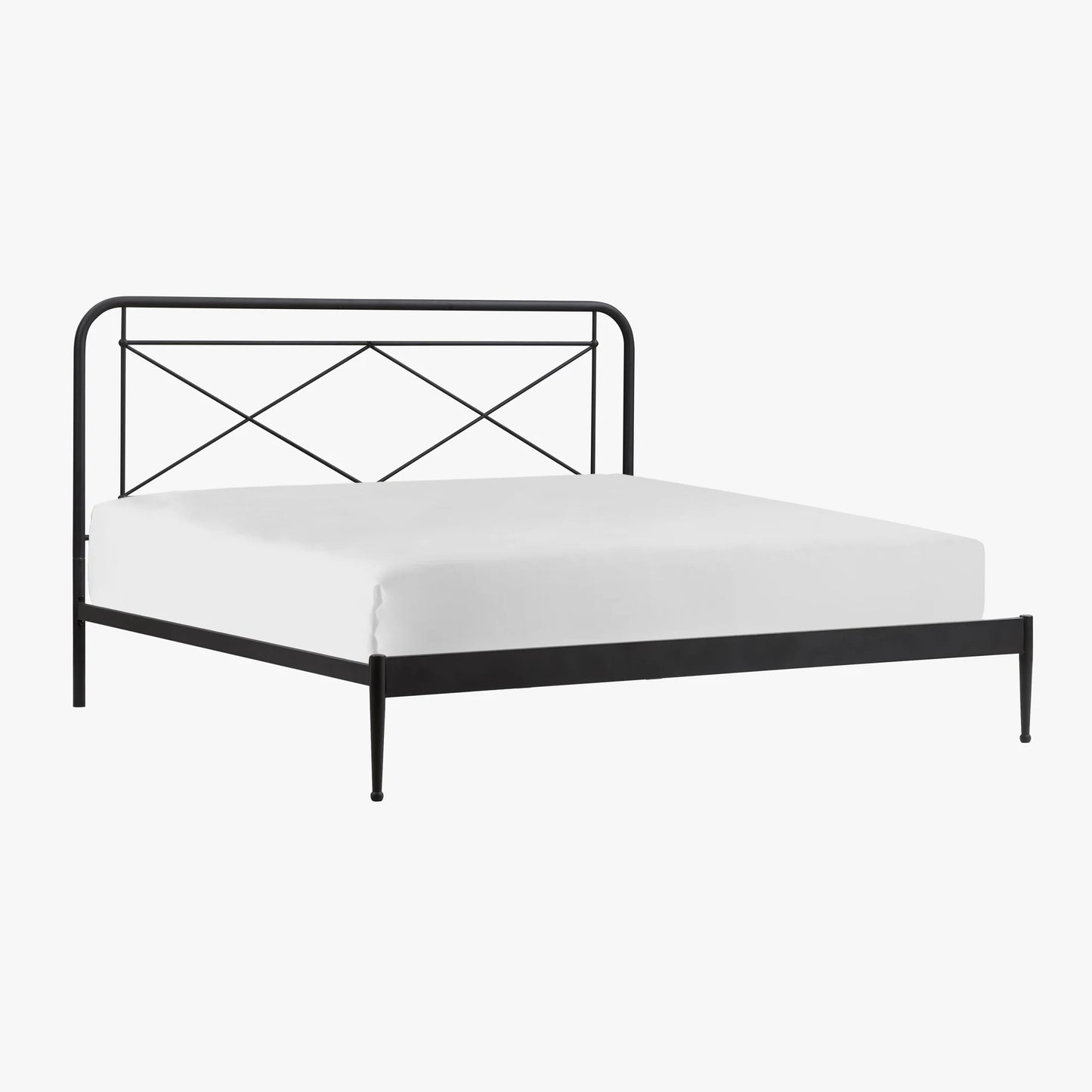 Metal Beds - Vintage King Metal Bed - Matte Black