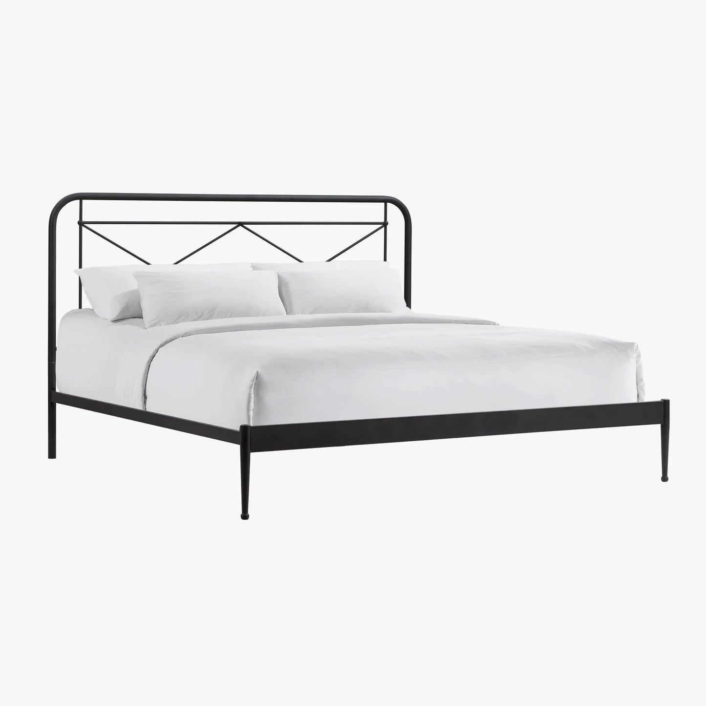 Metal Beds - Vintage King Metal Bed - Matte Black