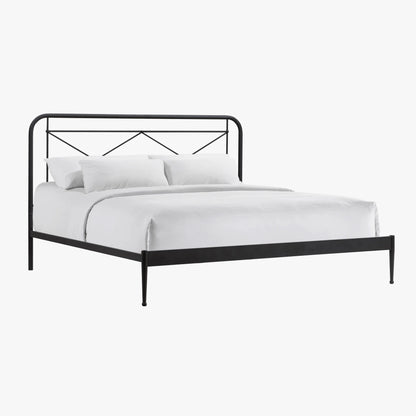 Metal Beds - Vintage King Metal Bed - Matte Black