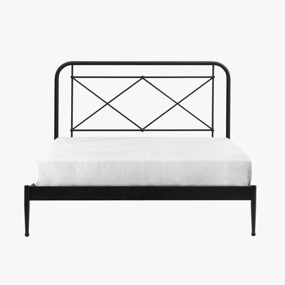 Metal Beds - Vintage Queen Metal Bed - Matte Black