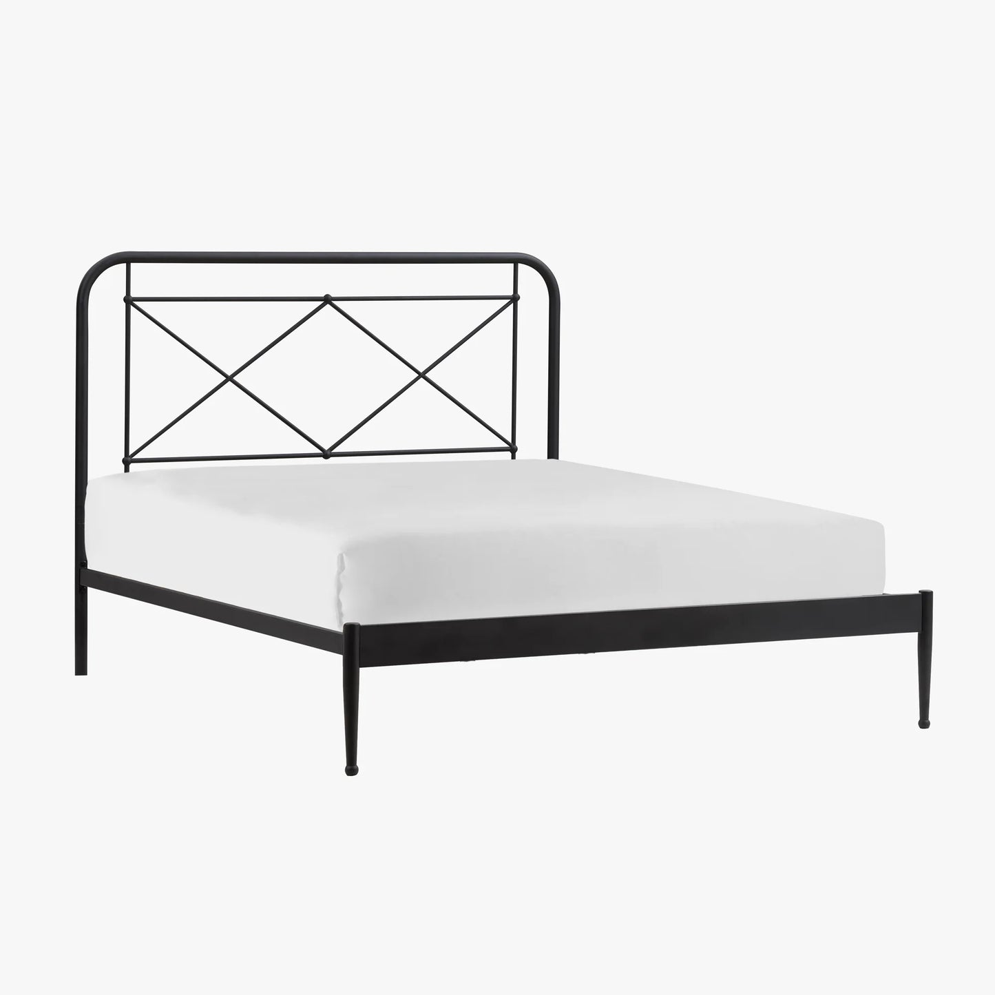 Metal Beds - Vintage Queen Metal Bed - Matte Black