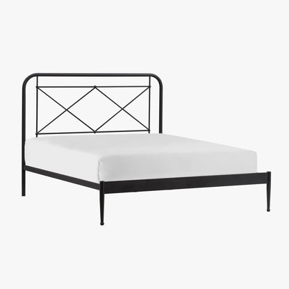 Metal Beds - Vintage Queen Metal Bed - Matte Black
