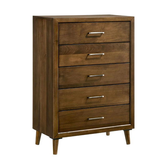 Malibu - 5-Drawer Chest - Walnut