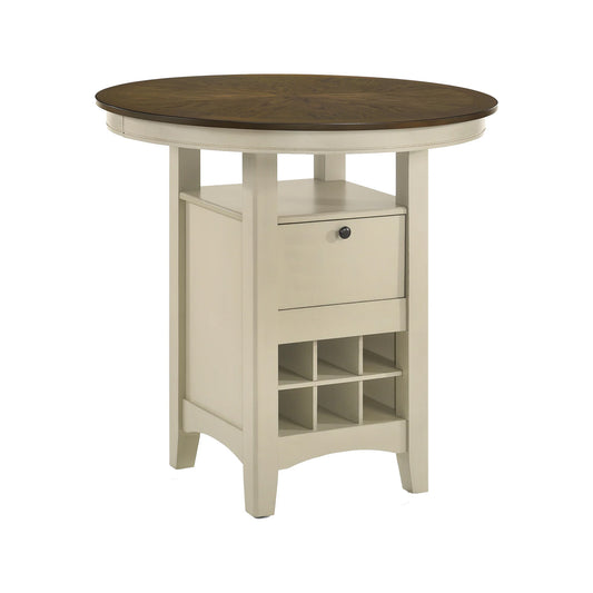 Mission Casuals - Pub Table - Rustic White / French Oak