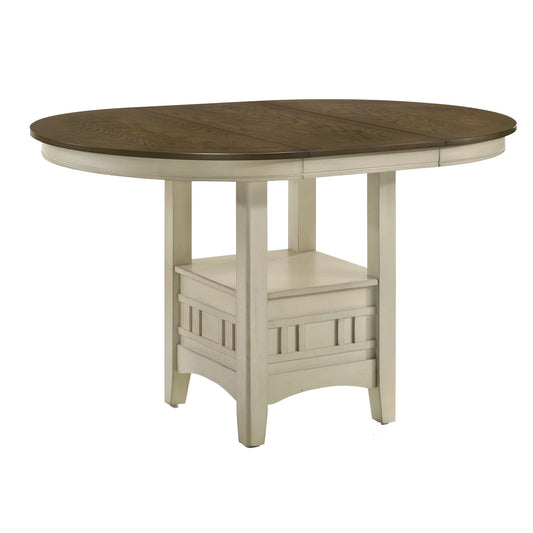 Mission Casuals - Counter Table - Rustic White / French Oak