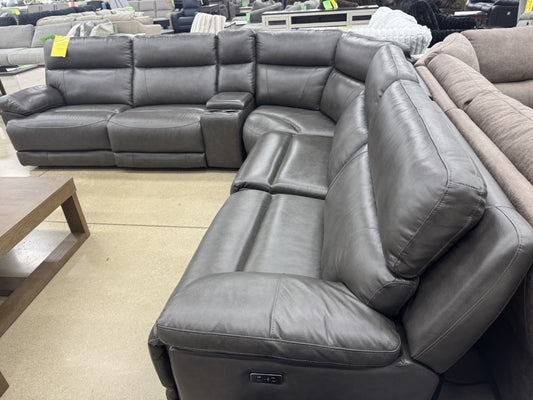 Cheers “Madrid Leather” Power Reclining Sectional