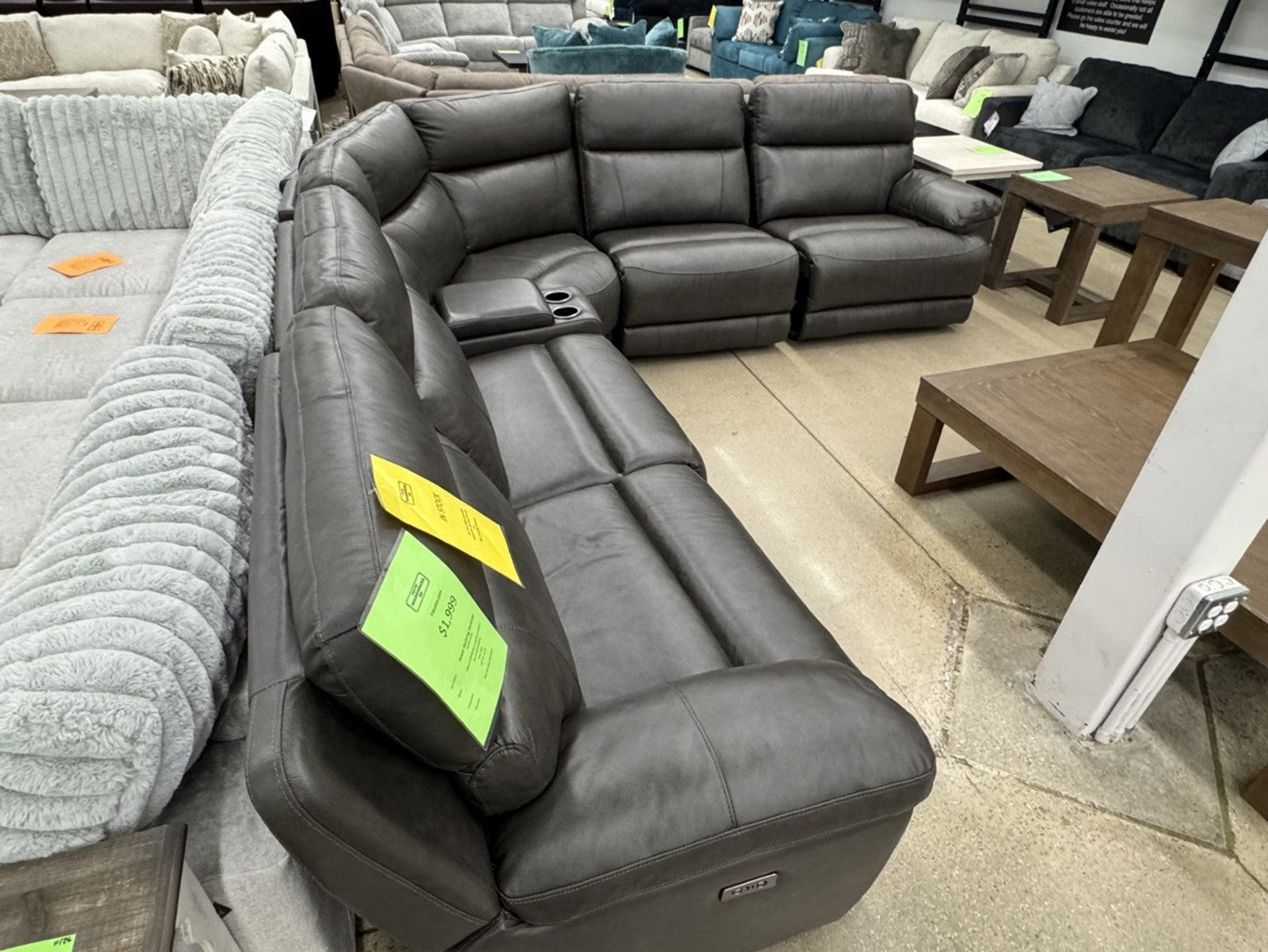 Cheers “Madrid Leather” Power Reclining Sectional