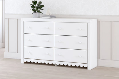 Mollviney - White - Six Drawer Dresser 1