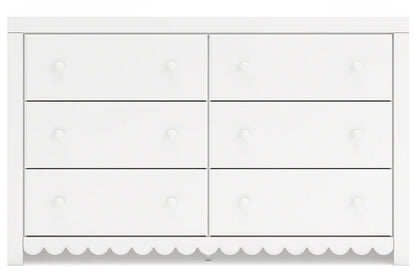 Mollviney - White - Six Drawer Dresser 4