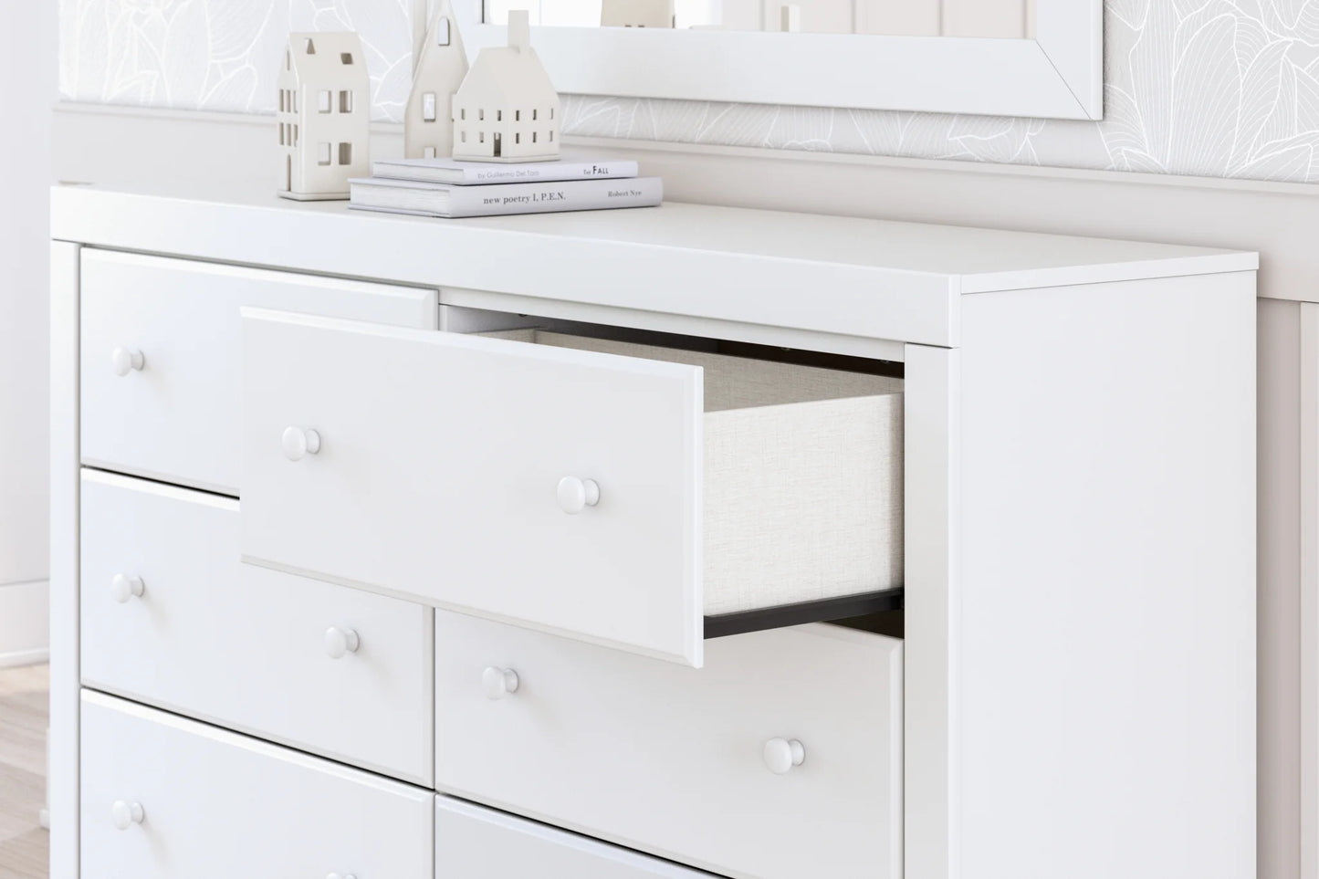 Mollviney - White - Six Drawer Dresser 9