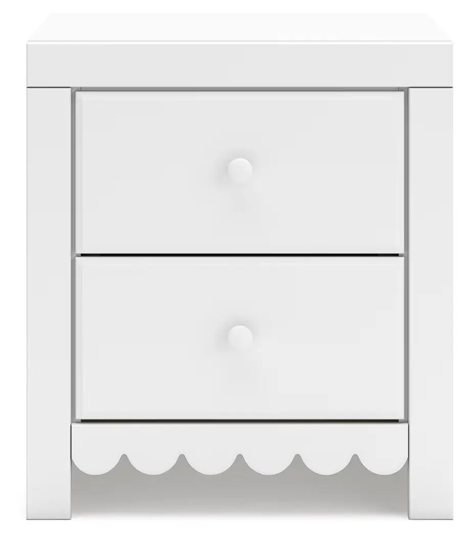 Mollviney - White - Two Drawer Night Stand 4