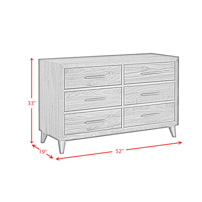 Malia - 6-Drawer Dresser - Walnut