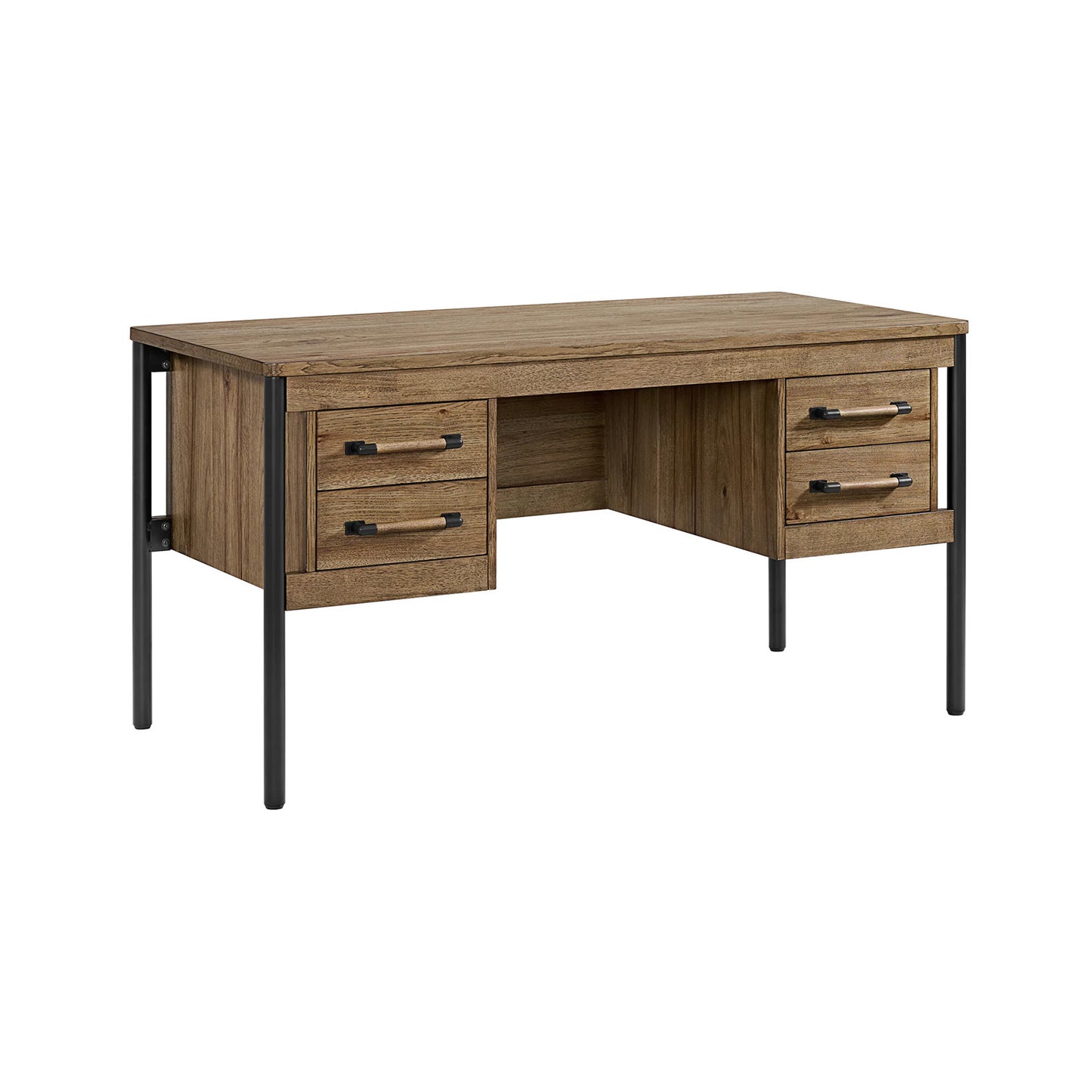 Norcross - 60" Half Ped Desk - Hickory