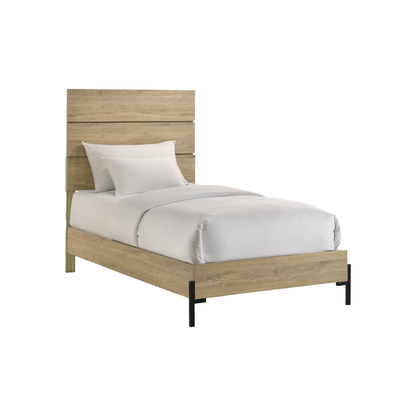 Newhall - Twin Bed - Vintage Oak Melamine