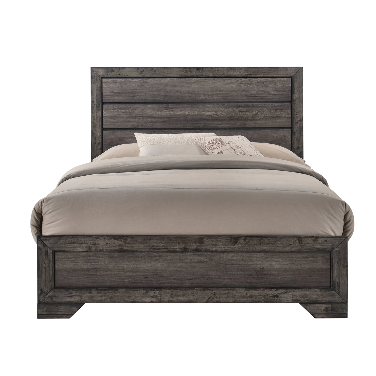 Nathan - King Panel Bed - Gray Oak Finish