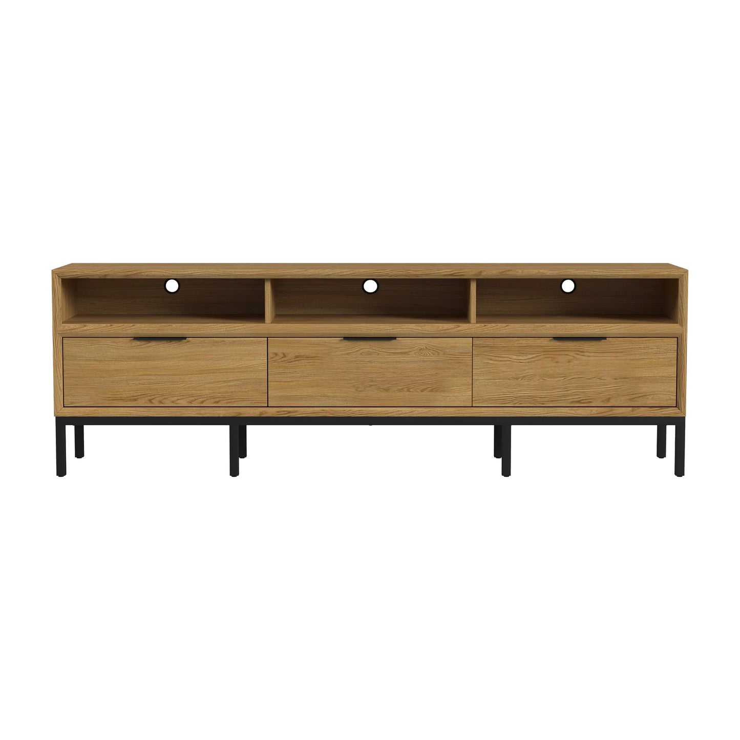 Newport - 85" TV Console - Natural Oak