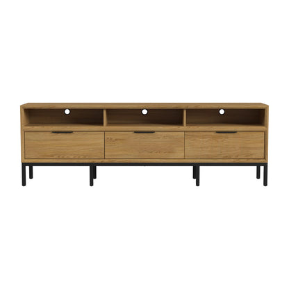 Newport - 85" TV Console - Natural Oak