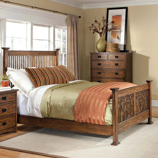 Oak Park - King Slat Bed - Mission