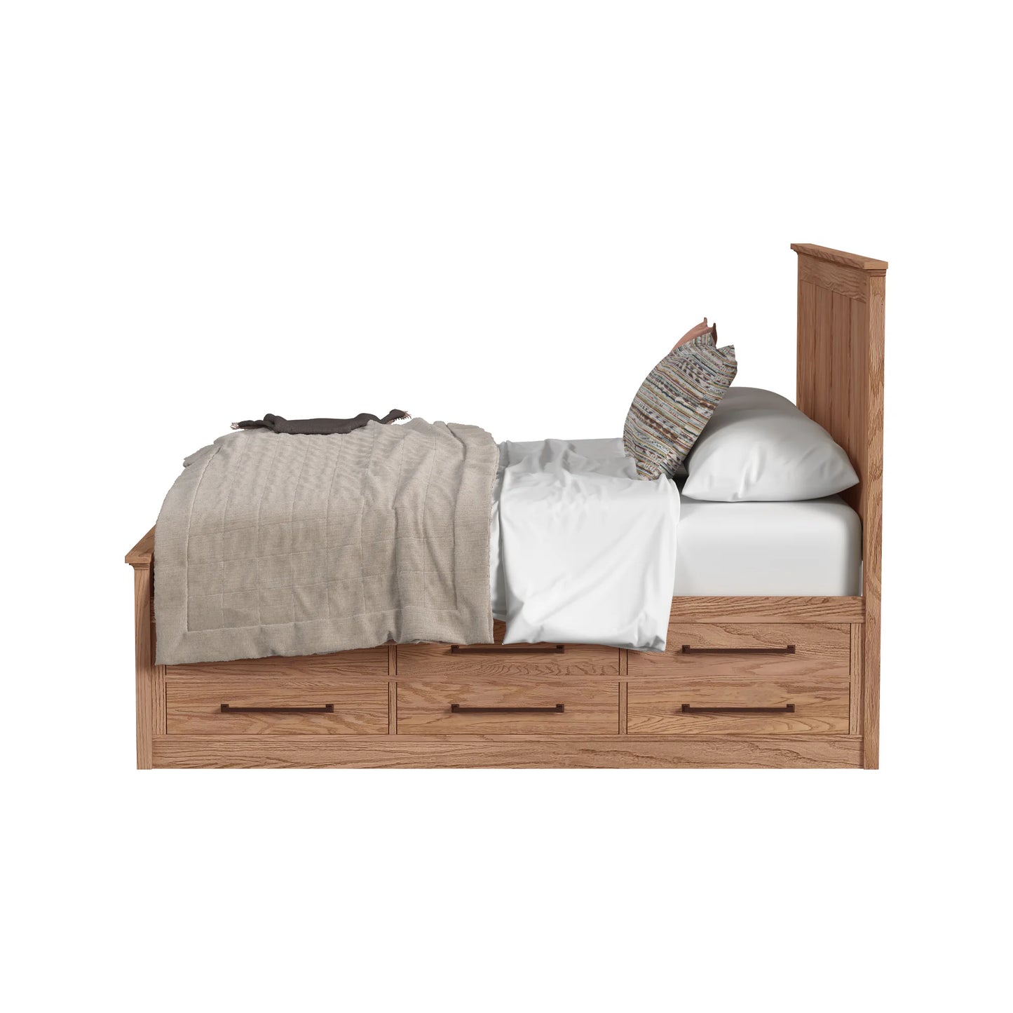 Oak Park - King Captain's Bed With 6 Drawers - Taupe