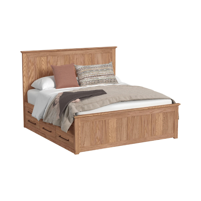 Oak Park - King Captain's Bed With 6 Drawers - Taupe