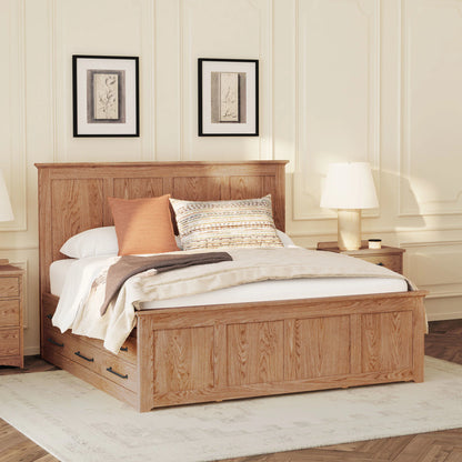 Oak Park - King Captain's Bed With 9 Drawers - Taupe