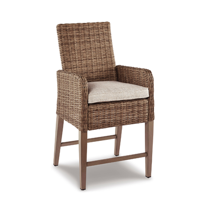 Ashley “Beachcroft” Outdoor Bar Stool with Cushion