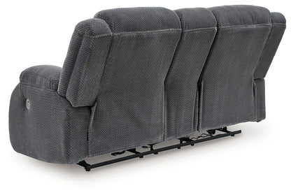 Observation - Steel - Double Reclining Power Loveseat With Console