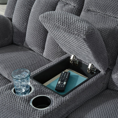 Observation - Steel - Double Reclining Power Loveseat With Console